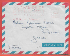 COTE DES SOMALIS LETTRE OBLITERATION MECANIQUE DE 1962 DE DJIBOUTI POUR PESSAC FRANCE - Lettres & Documents