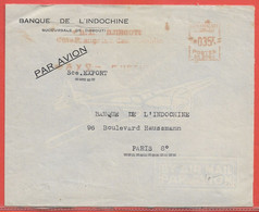 COTE DES SOMALIS LETTRE OBLITERATION MECANIQUE DE 1957 DE DJIBOUTI POUR PARIS FRANCE - Briefe U. Dokumente