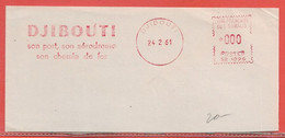 COTE DES SOMALIS ESSAI OBLITERATION MECANIQUE DE 1961 DE DJIBOUTI - Briefe U. Dokumente
