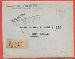 COTE DES SOMALIS LETTRE RECOMMANDEE OBLITERATION MECANIQUE DE 1958 DE DJIBOUTI POUR DELFT PAYS BAS - Covers & Documents