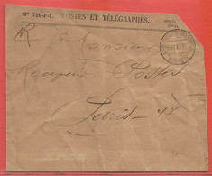 COTE DES SOMALIS LETTRE EN FRANCHISE DE 1915 DE DJIBOUTI POUR PARIS FRANCE - Briefe U. Dokumente