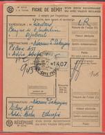 COTE DES SOMALIS FICHE DE DEPOT LETTRE RECOMMANDEE DE 1966 DE DJIBOUTI POUR ADDIS ABEBA ETHIOPIE - Covers & Documents