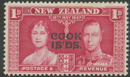 COOK ISLANDS 1937 Coronation Of King George VI. + Queen Elisabeth 1d Carmine M/M - Cook Islands