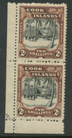 COOK ISLANDS 1945 2 Sh Indigenous Hut Wmk 3 U/M Pair S.G.144 Cat. GBP 70.-++ - Cook