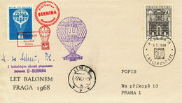 CZECHOSLOVAKIA 1968 Superb PRAGA BALLOON FLIGHT (PRIBRAM) PILOT (Scheer) SIGNED - Luchtpost