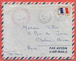 COTE DES SOMALIS LETTRE EN FRANCHISE DE 1965 DE DJIBOUTI POUR CHINON FRANCE - Briefe U. Dokumente