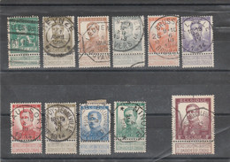 Belgien 1912/13: K. Albert I; 5 C,, 20 C, 35 C, 50 C Bis 5 Fr. And The 4 Items With Larger Head, All Used - 1912 Pellens