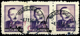 POLOGNE / POLAND 1950 GROSZY O/P T. 23 (Warsaw) 3xMi.625 V. EARLY USAGE NOV 4, 50 - Oblitérés