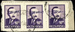 POLOGNE / POLAND 1950 GROSZY O/P T.1 (G.1b In Black) Mi.625x3 Used GDANSK - Oblitérés