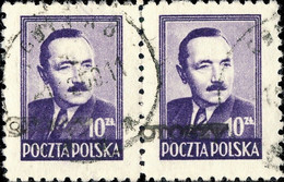 POLOGNE / POLAND 1950 GROSZY O/P T.2 (Gdansk G.1a Black) Mi.625x2 Used GDYNIA 8 - Oblitérés