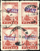 POLOGNE / POLAND 1950 GROSZY O/P T. 3 (Kr./Kt.1c Violet) 4xMi.565 Obl / Used - Oblitérés