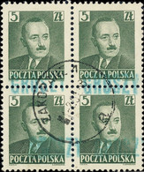 POLOGNE / POLAND 1950 GROSZY O/P T.3 (Krakow Kr.1b Green) Mi.650 X4 Used ZAKOPANE - Used Stamps