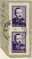 POLOGNE / POLAND 1950 GROSZY O/P T.8 (Olsztyn O.1b Violet) Mi.625x2 Used OLSZTYN - Gebruikt