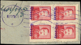 POLOGNE / POLAND 1950 GROSZY O/P T.8 (Olsztyn O.1b Violet) Mi.626 X4 Used OLSZTYN - Oblitérés