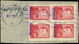 POLOGNE / POLAND 1950 GROSZY O/P T.8 (Olsztyn O.1b Violet) Mi.626 X4 Used OLSZTYN - Gebruikt