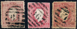 PORTUGAL Numerals 81 ARGANIL, 96 REDINHA, 170 PORTALEGRE On 3x Mi.38 (defective) - Usado