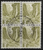 1936 PilatusLauterbrunnental Glatt Viererblock MiNr: 297y - Autres & Non Classés