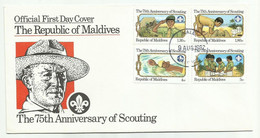 MALDIVES . FDC . 75éme ANNIVERSAIRE DES SCOUTS . 09 AOÛT 1982 . MALE . - Maldives (1965-...)