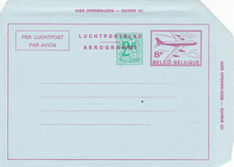 B01-361 Entier Postal Luchtpostblad Aérogramme 16 II - 8F +2F Vert De 1974 - Aerogramas