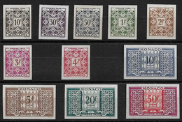 Monaco Taxe 29/38A** Non Dentelée Cote 115€. - Postage Due