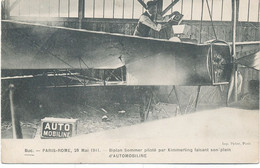 78 - BUC : PARIS -ROME , 28 MAI 1911 , Biplan Sommer Piloté Par Kimmerling Faisant Son Plein D'Automobiline - Buc