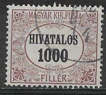 Hungary 1922. Scott #O20 (M) Official Stamp - Dienstmarken