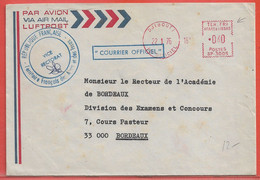 AFARS ET ISSAS LETTRE OBLITERATION MECANIQUE DE 1976 DE DJIBOUTI POUR BORDEAUX FRANCE - Storia Postale