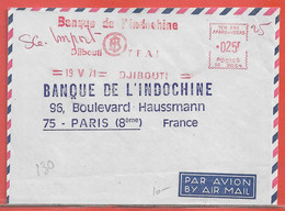 AFARS ET ISSAS LETTRE OBLITERATION MECANIQUE DE 1971 DE DJIBOUTI POUR PARIS FRANCE - Covers & Documents