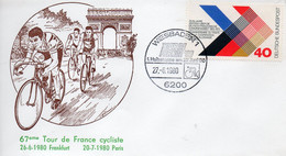 Enveloppe Premier Jour TOUR DE FRANCE 1980 27 Juin Frankfort. - Radsport