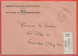 AFARS ET ISSAS LETTRE EN FRANCHISE DE 1971 DE DJIBOUTI - Cartas & Documentos