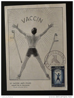 Carte Maximum Maximum Card Vaccin Anti Polio Paris 1959 - Handicaps