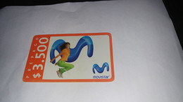 Chile-movistar-(153)-($3500)-(1012-7263-7456-1)-(11/6/2007)-(look Outside)-used Card+1card Prepiad Free - Chile
