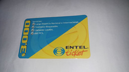 Chile-entel Ticket-(158)-($3.000)-(234-831-222-248)-(30/9/2002)-(look Outside)-used Card+1card Prepiad Free - Cile