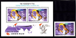 Olympics 1988 - Torch Bearer - SOUTH KOREA - S/S+1v MNH - Summer 1988: Seoul