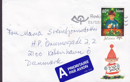 Iceland A PRIORITAIRE Par Avion Label REYKJAVIK 'Petite' 2003 Cover Brief Christmas Weihnchten Jul Noel Natale Vignette - Lettres & Documents