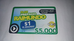 Chile-entel Recarga-(167)-($5.000)-(664-645-840-036)-(30/9/2008)-(look Outside)-used Card+1card Prepiad Free - Chili
