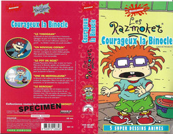 "COURAGEUX LA BINOCLE" -jaquette SPECIMEN Originale PARAMOUNT VIDEO -les Razmoket -chuckie The Brave - Dibujos Animados