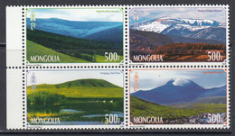 2010 Mongolia Mountains Complete Block Of 4 MNH - Mongolei