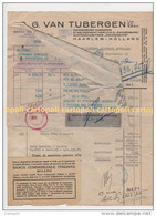 ^ HAARLEM HOLLAND VAN TUBERGEN GENOVA FATTURA COMMERCIALE CARTA INTESTATA 29 - Pays-Bas