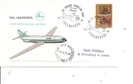 Luxembourg - Aérophilatélie ( Vol Luxembourg - Rome De 1971 à Voir) - Cartas & Documentos