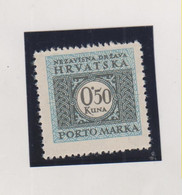 CROATIA WW II Postage Due 0.50 Kn Rare Perforation 12: 10  MNH - Croatie