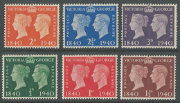 England 1940 MNH STAMP CENTENARY Of 1st Adhesive Stamp - SET OF 6 MNH King George VI British Empire - Sin Clasificación