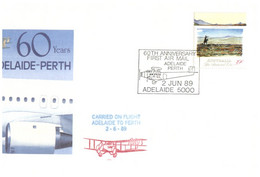 (JJ 26) Australia - 2 Covers - 60th Anniversary Of 1st Air Mail From Adelaide To Perth - Erst- U. Sonderflugbriefe