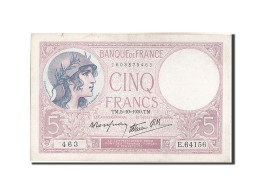 Billet, France, 5 Francs, 5 F 1917-1940 ''Violet'', 1939, 1939-10-05, TTB+ - 5 F 1917-1940 ''Violet''