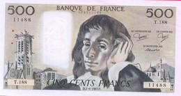 FRANCE - 500 Francs Pascal D.2-6-1983.D Billet T.188 N° 11488 - 500 F 1968-1993 ''Pascal''