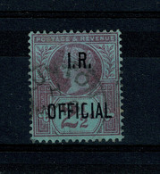 Ref 1475 - GB 1887 - 1892 2 1/2d Used Stamp Overprinted I.R. Official SG O14 - Officials