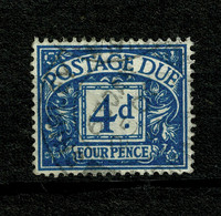 Ref 1476 - GB QEII - 4d Postage Due Used Stamp - SG D38 - Strafportzegels