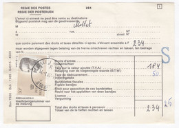 BAUDOUIN TYPE VELGHE  N° 2127  OBLITERATION    BRUXELLES X DOUANE   SUR DOCUMENT DES DOUANE - 1981-1990 Velghe
