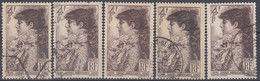 +B1901. France 1945 Sarah Bernhardt. 5 Items. Yvert 738, Michel 729. Oblitéré / Cancelled - Usados