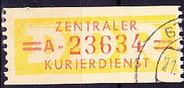 DDR GDR RDA - ZKD - Billettform  (MiNr: 17 Kennbuchstabe A) 1958 - Gest Used Obl - Dienstzegels
